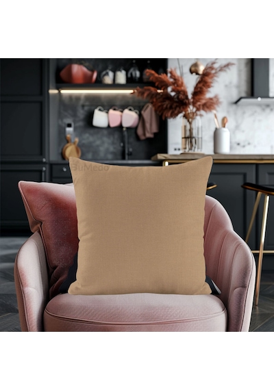 Dekoratif 4'lü Kırlent Yastık Kılıfı Seti - 42 X 42 Cm - Sütlü Kahve