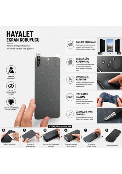 Poco C81 Pro Hayalet Ekran Koruyucu 9h Nano Şeffaf 6.9 İnç