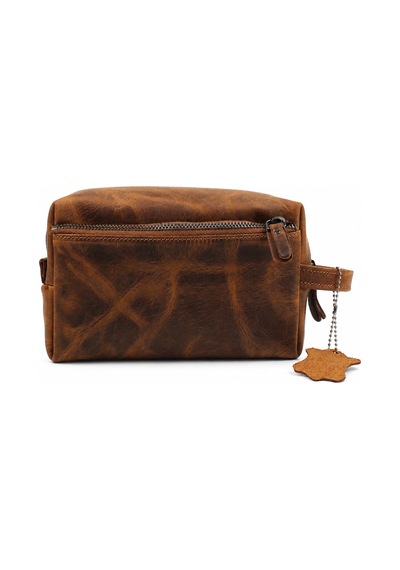 Alphaclub Bag Erkek Hakiki Deri Koyu Taba Fermuarlı El Ve Clutch Çanta Model 897