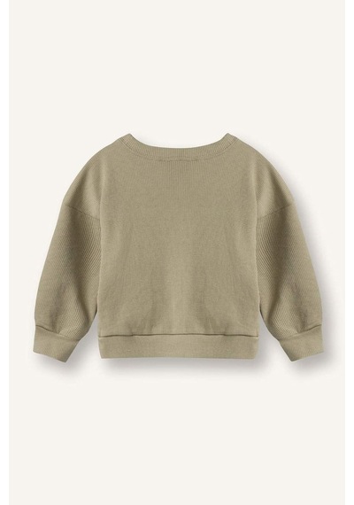 Defacto Erkek Bebek Baskılı Waffle Sweatshirt G6386a526spkh96 Haki-kh96