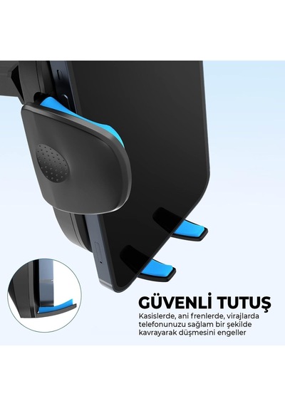 Bxch7 Uzayabilen Ve Ayarlanabilir Cam Torpido Ve Havalandırma İçin Çift Fonksiyonlu Araç İçi Vantuzlu Telefon Tutuc