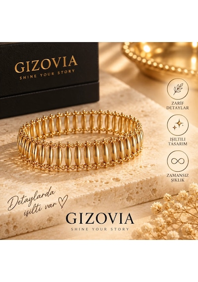 Gizovia Astaria Üçlü Bileklik Seti Altın