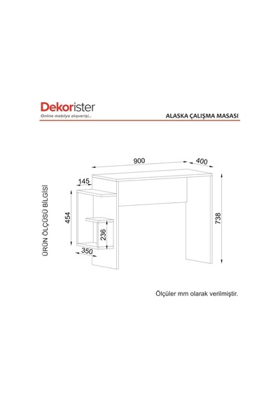 Dekorister Alaska Çalışma Masası Beyaz