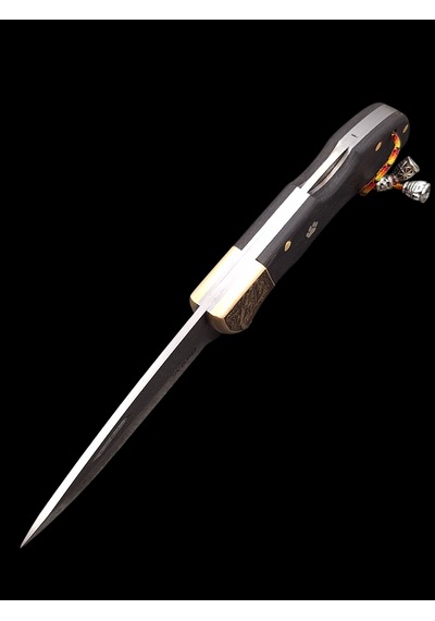 N690 Böhler Çelik Gravürlü Balçıklı Kilitli Yaylı Kamp Çakı Sınır Tanımayan Güç Outdoor N0-2 Siyah