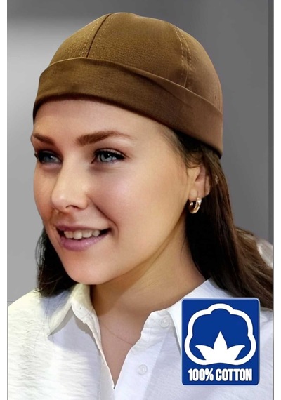 Unisex %100 Pamuklu Docker Şapka Kahverengi