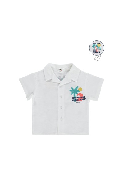 Civil Baby Palmiye Baskılı 6-18 Ay Gömlek - Beyaz