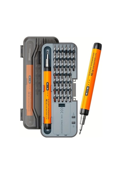 Tk-s001 Mini Şarjlı Tornavida Seti 600mah Type-c, 28 Parça Manyetik Hassas Uçlu Profesyonel Set