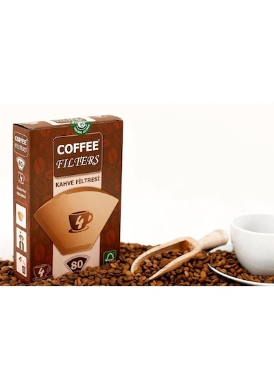 Coffee Filters Kahve Filtresi 4 Numara 3 x 80'li