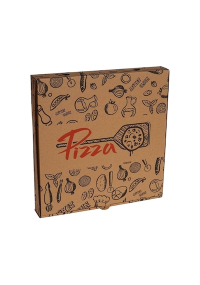 Mi x Baskılı Pizza Kutusu 24 CM 24 x 24 x 4 CM  500 Adet