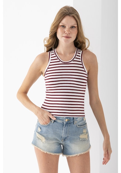 Giysa Kadın Bisiklet Yaka Çizgili Basic Body Bordo - 25510 Bordo Giysa Kadın Bisiklet Yaka Çizgili Basic Body Bordo - 25510 Bordo