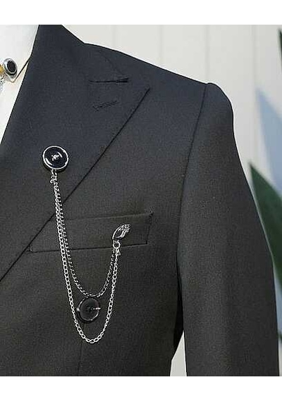 Bys Beystil Oscar Slim Fit Siyah Kruvaze Takım Elbise Nikol