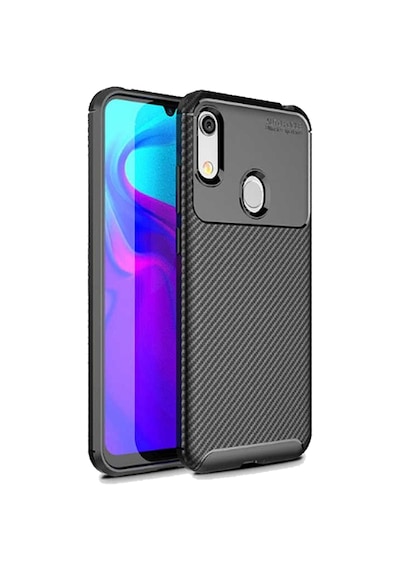 Huawei Y6 2019 Karbon Desenli Negro Silikon Kılıf Siyah
