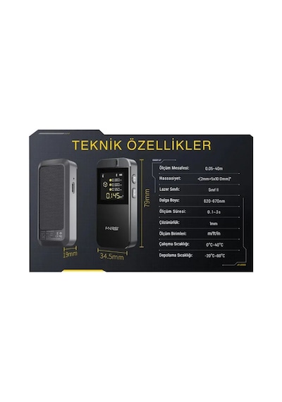 Fnırsı Ir40 Mini Akıllı Mesafe Ölçer Lazermetre