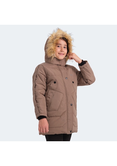 Slazenger CAMRON Çocuk Kapüşonlu Bej Mont & Kaban