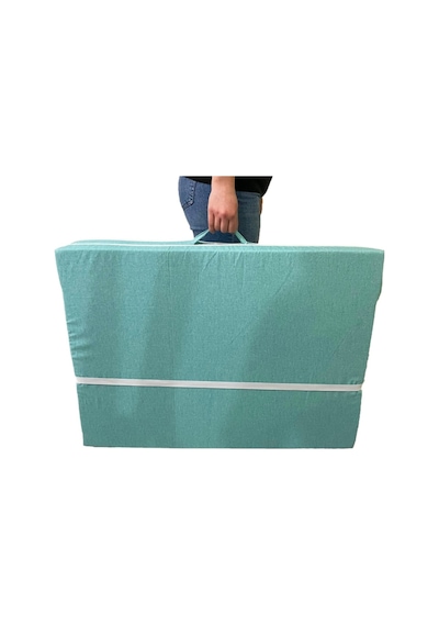 Tek Kişilik Katlanır Yer Yatağı Sünger Yatak Su Yeşili Kırçıllı 80x180 Cm-6 Cm