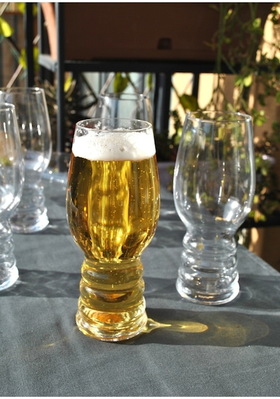 6 Adet Cam Bira Bardağı Seti 520 Ml Boğumlu Kulpsuz Ayran Bardak Takımı