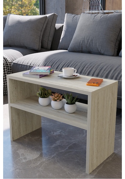 Alpa Ev Mobilya Alt Raflı Orta Sehpa, Modern Salon Sehpası, Dekoratif Çay & Kahve Yan Sehpası Traverten Alpa Ev Mobilya Alt Raflı Orta Sehpa, Modern Salon Sehpası, Dekoratif Çay & Kahve Yan Sehpası Traverten