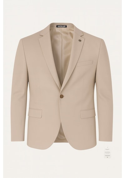 Plus Scorpion Erkek Bej Blazer Ceket Slim Fit, Tek Düğmeli, Şık Spor-klasik Model Bej