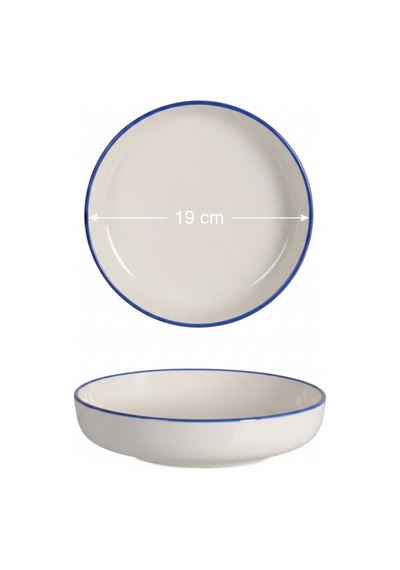 6'lı Toledo Kase 19cm Rim Lacivert Rinart Krem