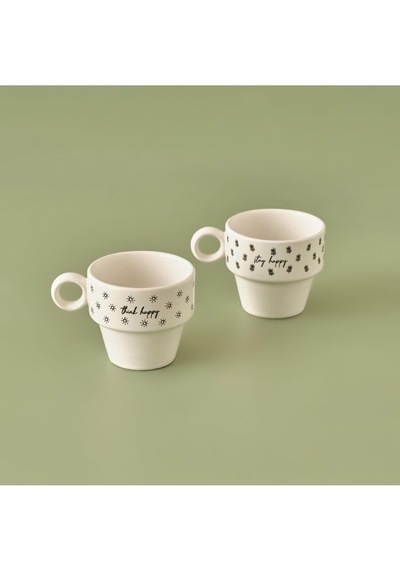 Simple Seramik Espresso 2'li Kahve Fincanı Seti 105 Cc Çok Renkli