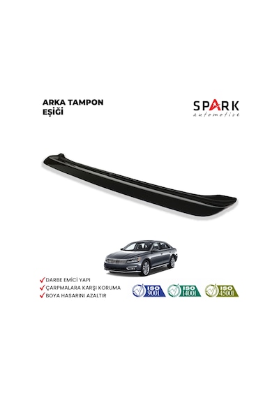 Volkswagen Passat 2015- Yılı Ve Sonrası Uyumlu Arka Tampon Eşiği Parlak Siyah