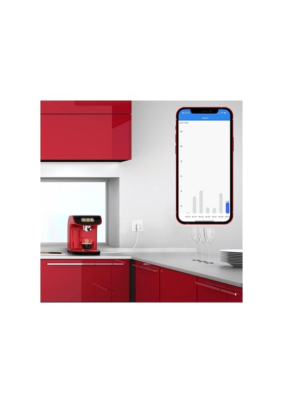Smart Wifi Soketi, Akıllı Telefon Uygulaması, Alexa Ve Google Asistanı İle Uyumlu, Enerji İzleme, 16 A, 3680 W, Beyaz