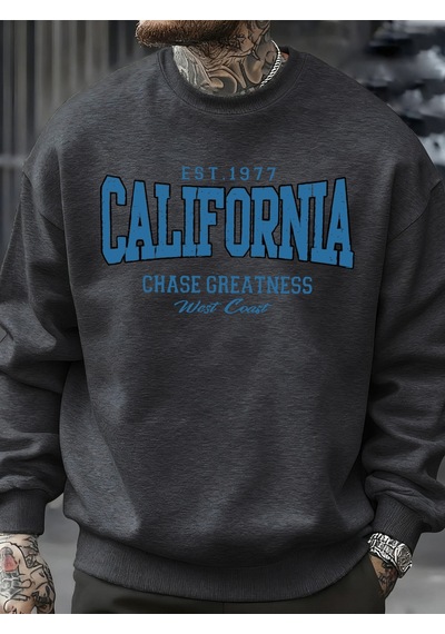 Startmore Startmorecalifornia Chasing Greatness Desen Erkekler Kazak Hip Hop Sokak Spor Giyim Moda Polar Kazak Y Antrasit