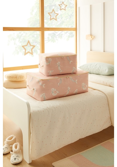 Ocean Home Textile 4'lü Çocuk Odası Deniz Kızı Hurç Set 2 Adet 30 X 22 X 18 / 2 Adet 52 X 28 X 21 Cm Pembe