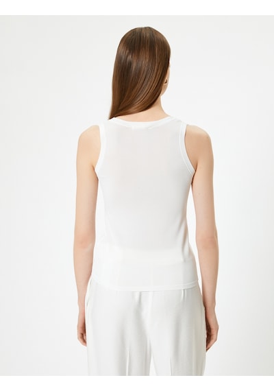 Koton Basic Triko Atlet U Yaka Ekru 5wak30013ht Ekru