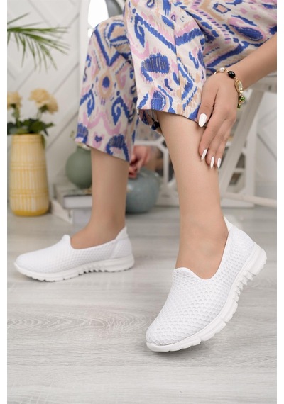 Nesil Shoes Dvm 901 Beyaz Anatomik Esnek Kadın Yürüyüş Ayakkabısı-beyaz Beyaz