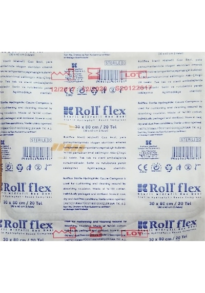 Roll Flex Steril Gaz Bezi Spanç 30 x 80 CM 10 Adet