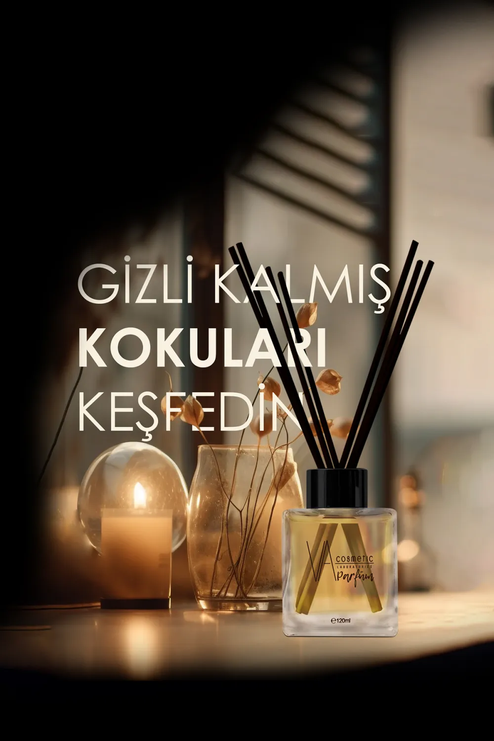 Va Cosmetıc Siyah Vanilya Çubuklu Oda Kokusu 120 Ml Siyah Vanilya