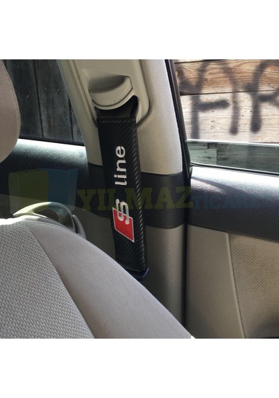 Audi S Line Logo Arma Emniyet Kemer Pedi Nakış Karbon 2 Adet