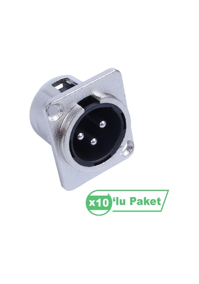 Losen La1092 Xlr 3-pin Erkek Soket Konnektör 10 Lu Paket