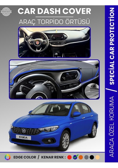 Fiat Egea Ekransız Uzun 2007-2021 Torpido Örtüsü Ön Göğüs Koruma Tam Uyum - 547 Stiloto