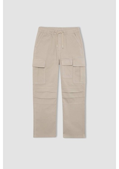 DeFacto Erkek Çocuk Kargo Cepli Düz Paça Gabardin Pantolon B5924A824SPBG732