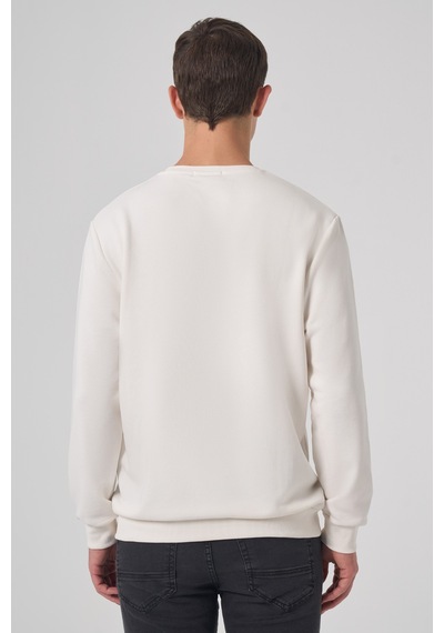 Morven Erkek Ekru Basic Bisiklet Yaka Sweatshirt 26ks063001454 Ekru