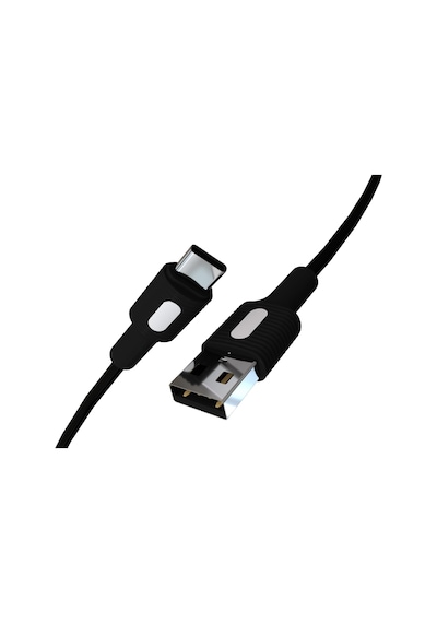 Usb A-c Hızlı Şarj Kablosu, Siyah Kablo, Beyaz/siyah Uçlar 150 Cm