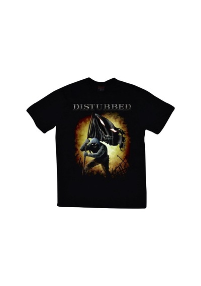 Stoned&Fame Disturbed Baskılı Unisex %100 Pamuk Siyah T-shirt SIYAH Siyah