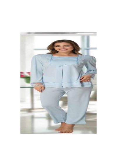 Effortt Effort Pijama Kadın Mavi Hamile Lohusa Pijama Takımı 2015 Mavi
