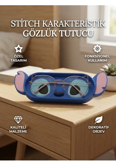 Stitch Tasarımlı Figür Tasarımlı Gözlük Tutucu Ve Çok Amaçlı Organizer