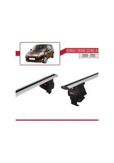 Renault Grand Scenic Iıı 2009-2013 Arası İle Uyumlu Ace-4 Ara Atkı Tavan Barı Gri