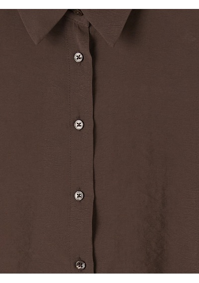 Lcw Modest Kahverengi Modal Karışımlı Oversize Kadın Gömlek Tunik