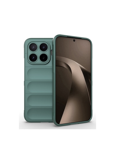 Xiaomi 17t Pro Kılıf Kamera Korumalı Esnek Silikon Parmak Şeritli Pazarplus Koyu Yeşil