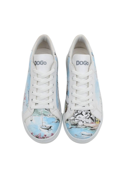 Kadın Vegan Deri Beyaz Sneakers - Lago Di Como Tasarım Çok Renkli
