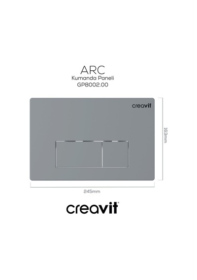 Creavit Arc Mat Gri Boyalı Kumanda Paneli GP8002.00 Gri