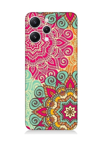 Xiaomi Redmi 12 Uyumlu Tribal Mandala Çiçek Desenli Silikon Kılıf