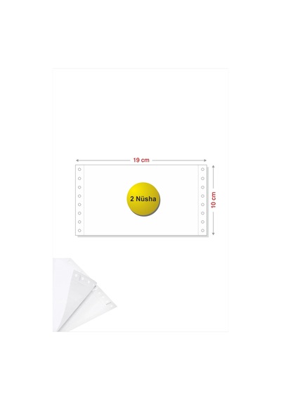 4x19 Kantar Fişi 2 Nüsha 3000 Adet , Beyaz Otokopili Sürekli Form 4''x19 Cm