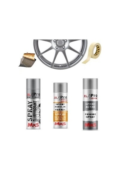 Mxs Jant Boyası / Boyama Seti Akrilik 500Ml Set-Parlak Siyah