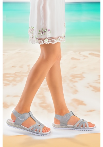 Kiko Kids Kız Çocuk Sandalet Arz 2350 Gümüş